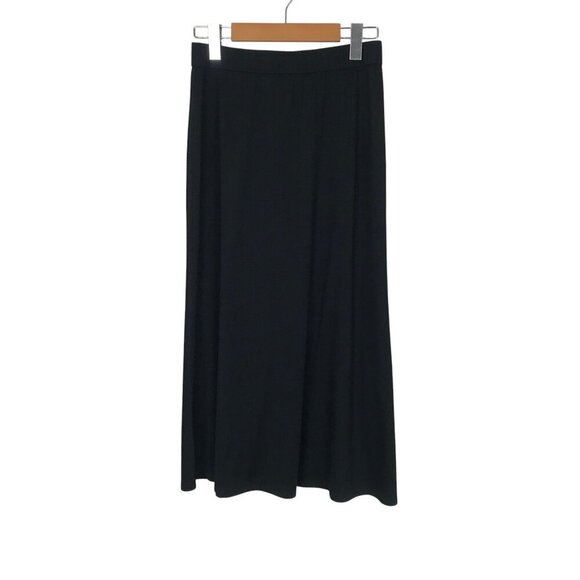 Eileen Fisher Classic Black Closet Staple Midi Skirt Size Petite - Picture 1 of 7